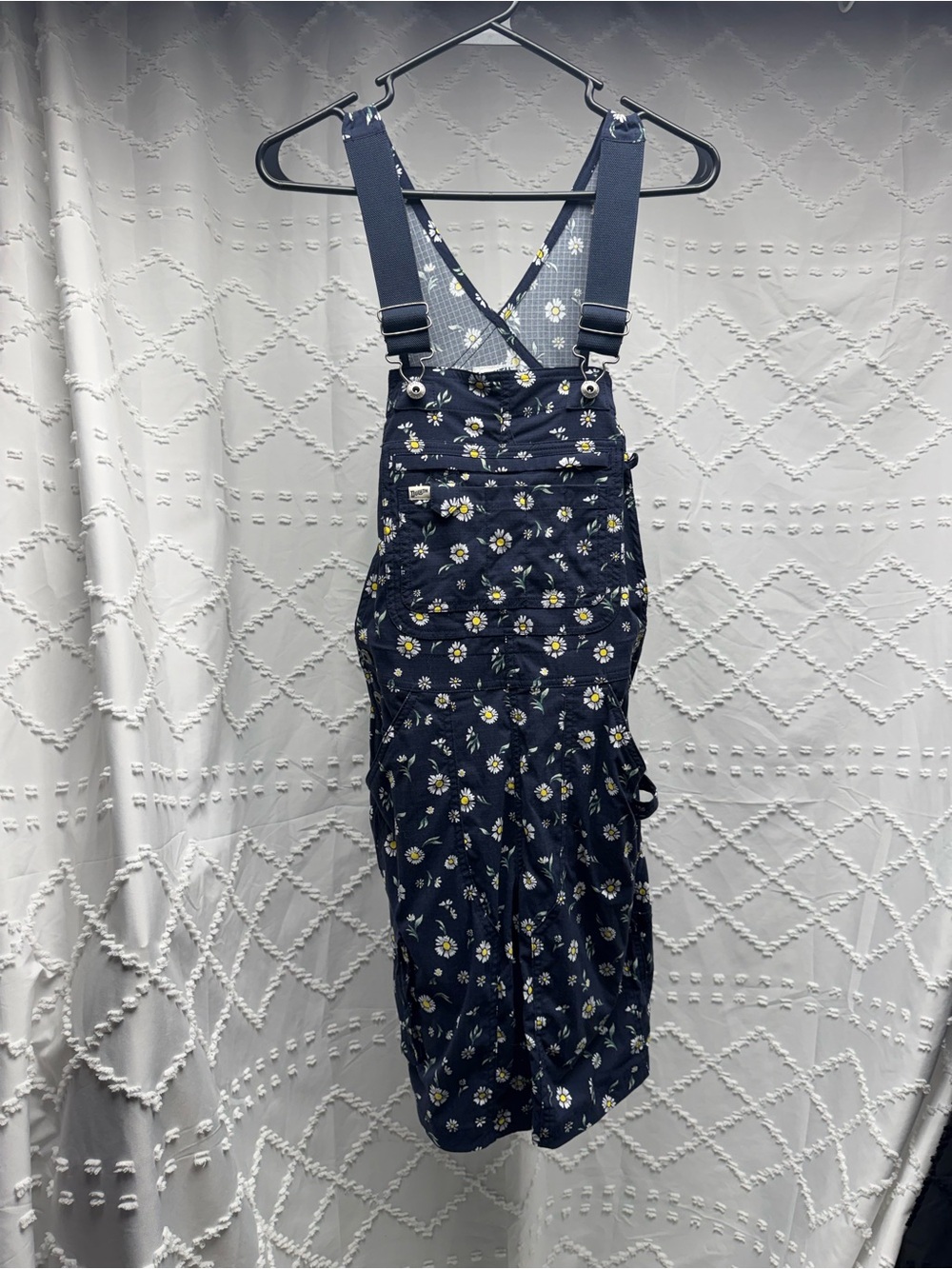 Duluth Trading Co. Navy Daisy Heirloom Overalls Retired Pattern Size XXS